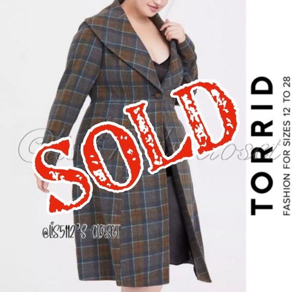 torrid Jackets & Blazers - Torrid x Outlander Mackenzie Tartan Plaid Woolen Fit & Flare Coat 3X 22 24
